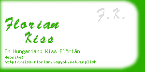 florian kiss business card