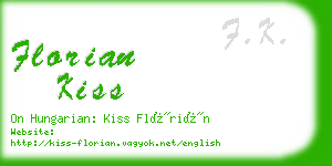 florian kiss business card